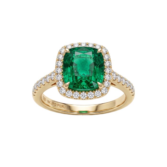 Anillo de oro con esmeralda natural
