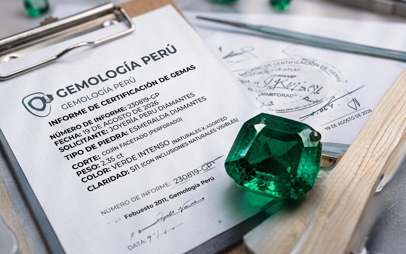 Esmeralda natural con certificado gemológico
